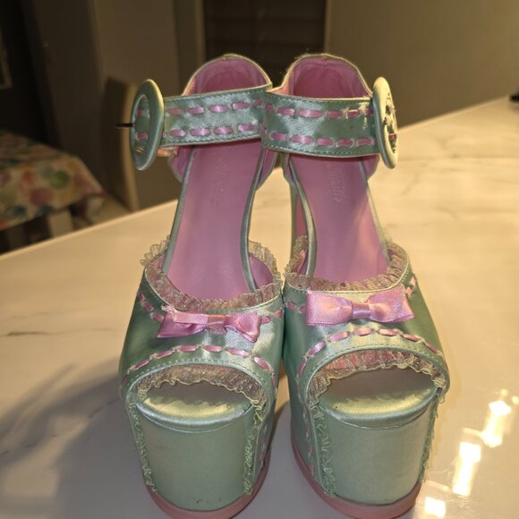 Dollskill - Posh Possessions Platform Heels- Mint - Picture 3 of 4